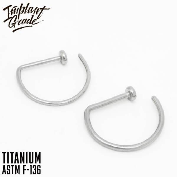 Кольцо в нос D-ring Implant Grade титан