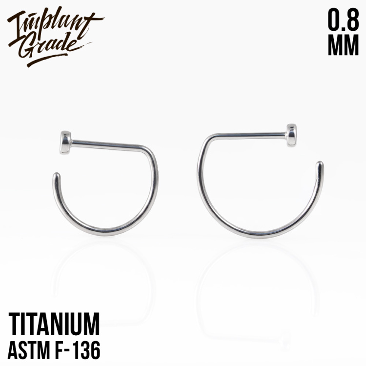 Кольцо в нос D-ring Implant Grade титан