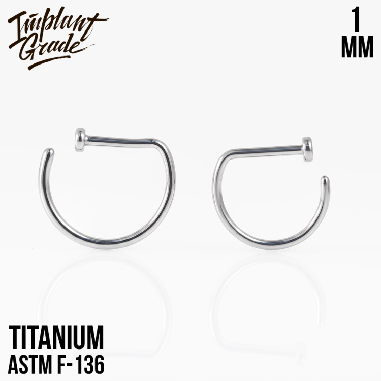 Кольцо в нос D-ring Implant Grade титан