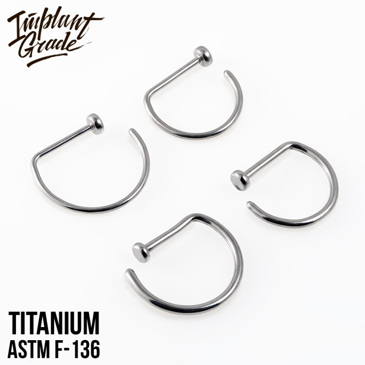 Кольцо в нос D-ring Implant Grade титан
