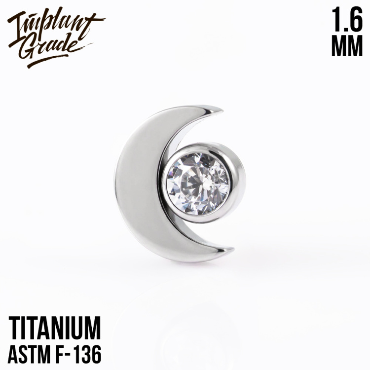 Накрутка Crescent Moon crystal Implant Grade 1.6 мм титан