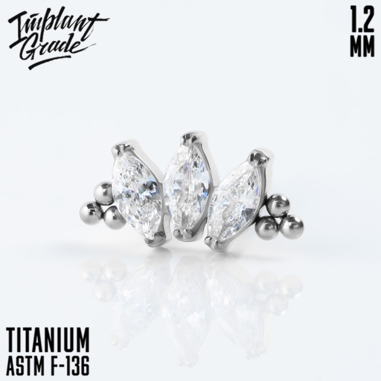 Накрутка NEW Bead Marquise Implant Grade 1.2 мм титан
