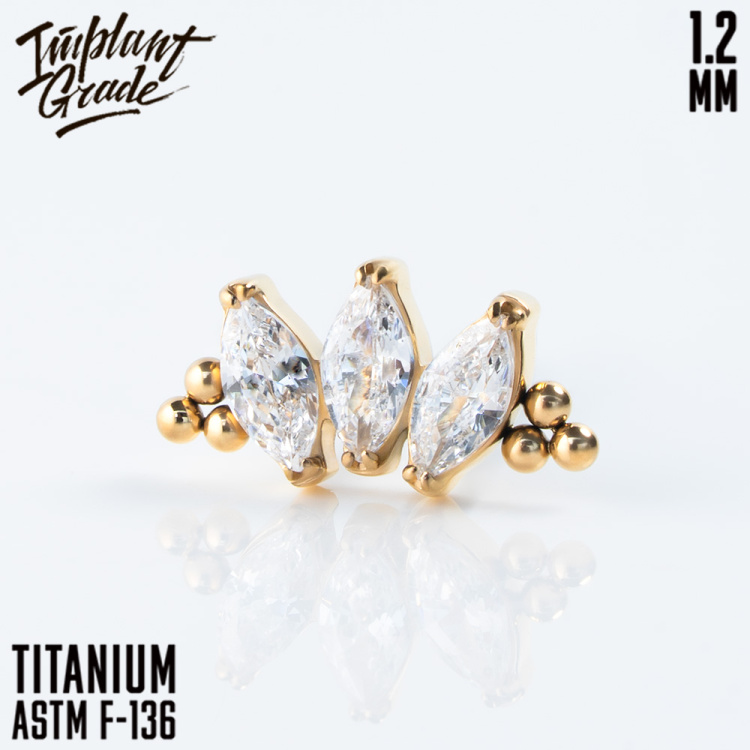 Накрутка NEW Bead Marquise Implant Grade 1.2 мм титан