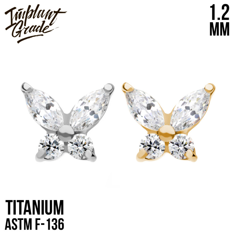 Накрутка Crystal Butterfly Implant Grade 1.2 мм титан