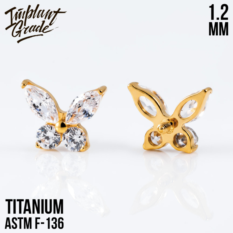 Накрутка Crystal Butterfly Implant Grade 1.2 мм титан Накрутка Crystal Butterfly Implant Grade 1.2 мм титан