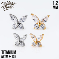 Накрутка Crystal Butterfly Implant Grade 1.2 мм титан