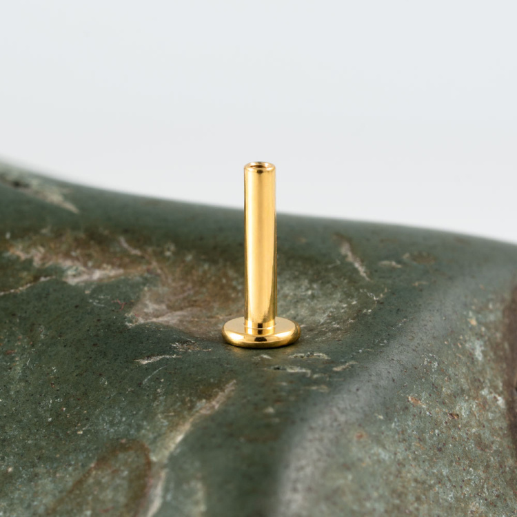 Ножка лабрета Gold Implant Grade 1.6 мм титан+PVD, основа 4 мм