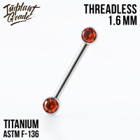 Штанга для груди Annie Orange Безрезьбовая 1.6 мм титан