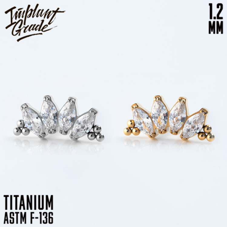 Накрутка NEW 4K Bead Marquise Implant Grade 1.2 мм титан