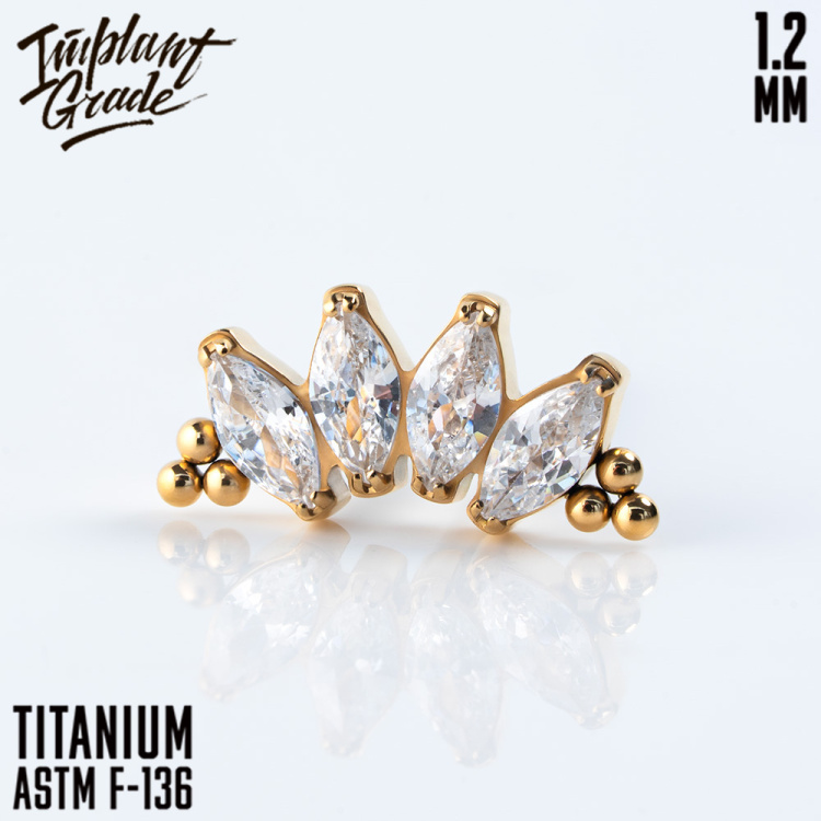 Накрутка NEW 4K Bead Marquise Implant Grade 1.2 мм титан