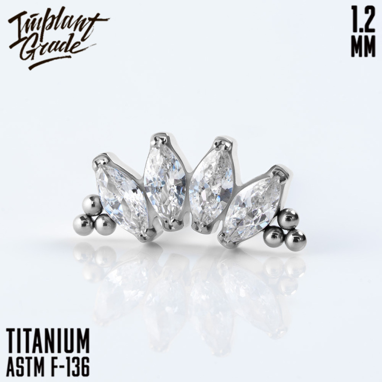 Накрутка NEW 4K Bead Marquise Implant Grade 1.2 мм титан