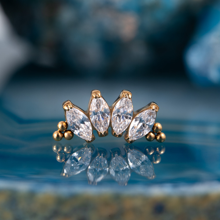Накрутка NEW 4K Bead Marquise Implant Grade 1.2 мм титан
