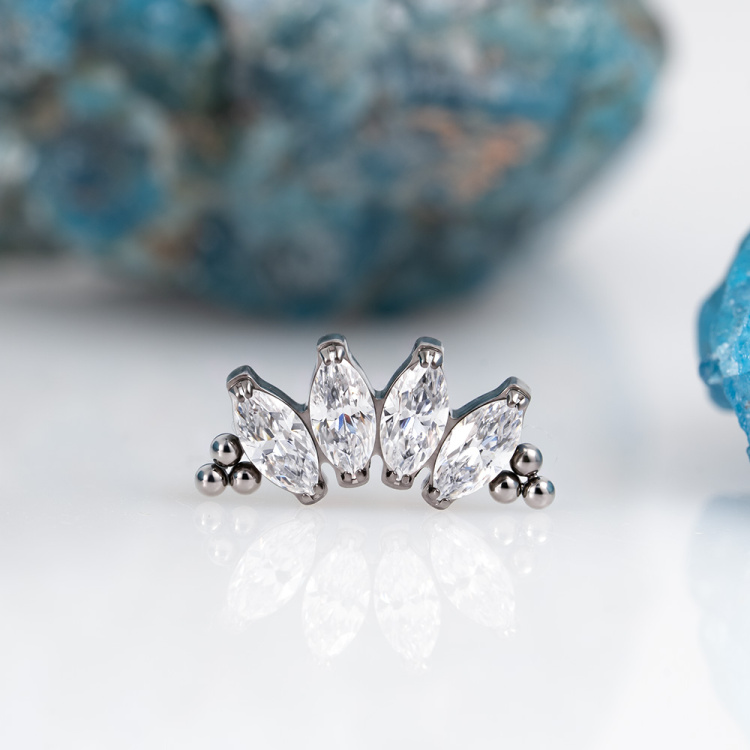 Накрутка NEW 4K Bead Marquise Implant Grade 1.2 мм титан