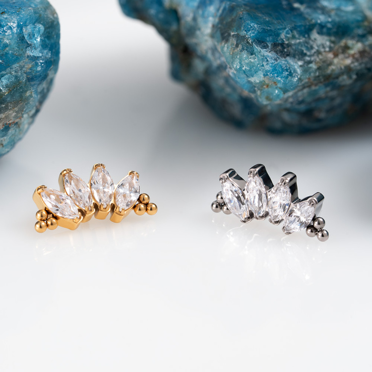 Накрутка NEW 4K Bead Marquise Implant Grade 1.2 мм титан