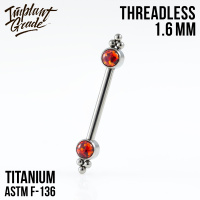 Штанга для груди Nancy OP-15 Безрезьбовая 1.6 мм титан