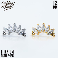 Накрутка NEW 5K Bead Marquise Implant Grade 1.2 мм титан