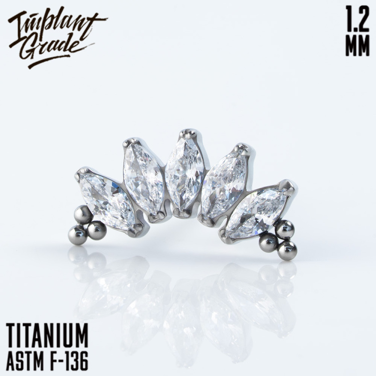 Накрутка NEW 5K Bead Marquise Implant Grade 1.2 мм титан