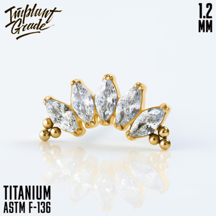 Накрутка NEW 5K Bead Marquise Implant Grade 1.2 мм титан