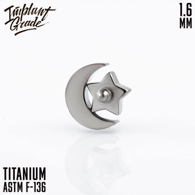 Накрутка Moon Star Crystal Implant Grade 1.6 мм титан