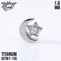 Накрутка Moon Star Crystal Implant Grade 1.6 мм титан