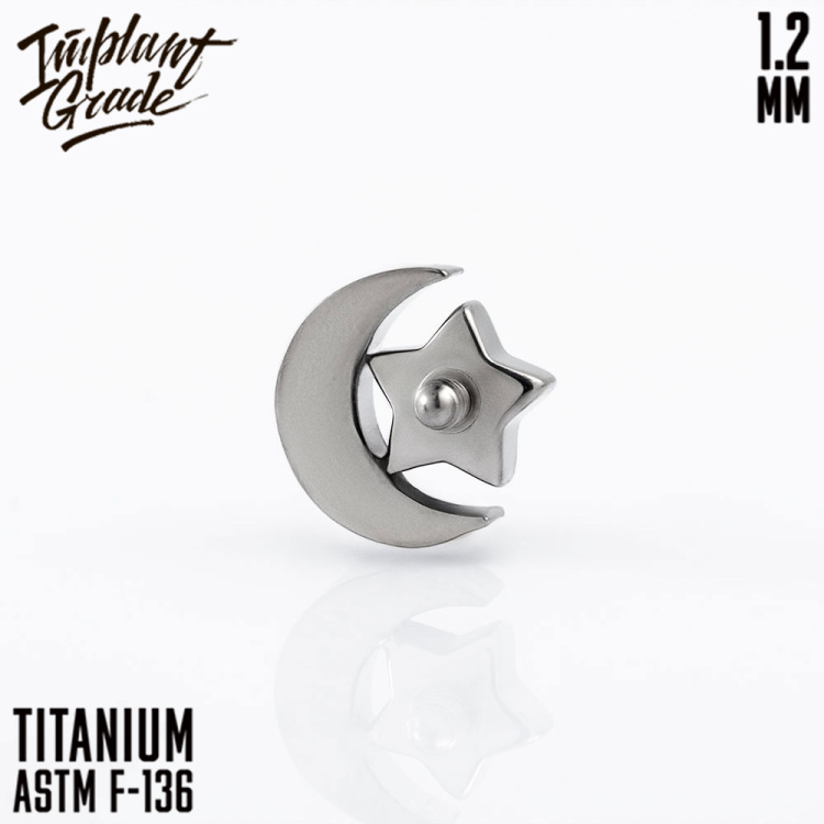 Накрутка Moon Star Crystal Implant Grade 1.2 мм титан