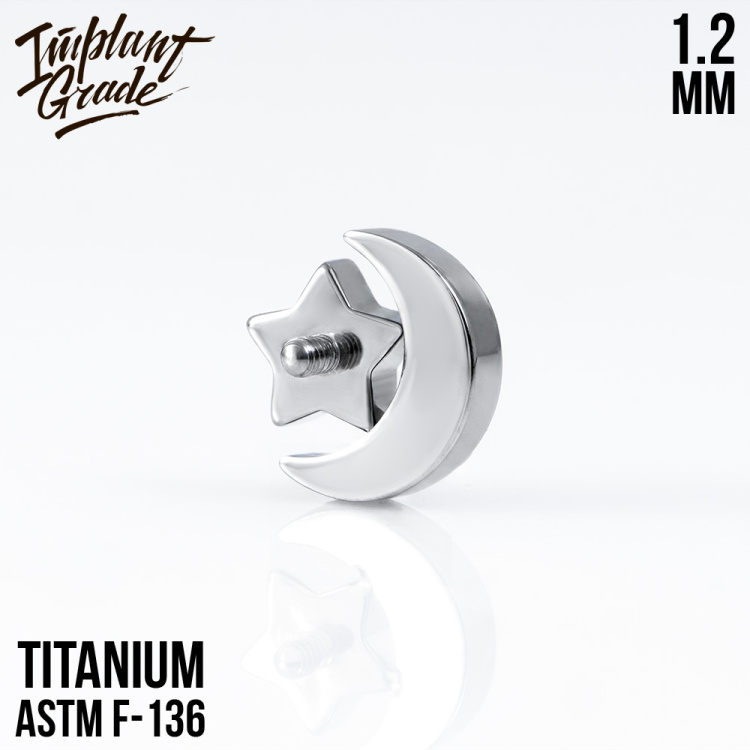 Накрутка Moon Star Crystal Implant Grade 1.2 мм титан Накрутка Moon Star Crystal Implant Grade 1.2 мм титан