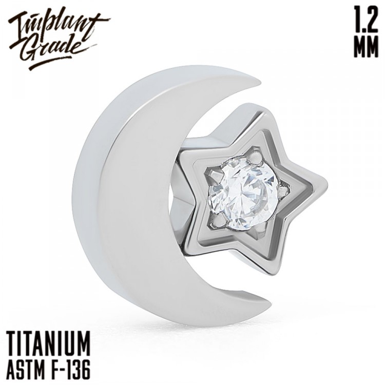 Накрутка Moon Star Crystal Implant Grade 1.2 мм титан