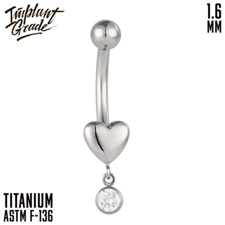 Банан Pendant Heart Implant Grade 1.6 мм титан