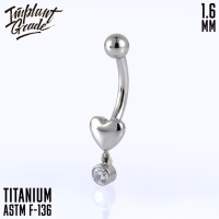 Банан Pendant Heart Implant Grade 1.6 мм титан