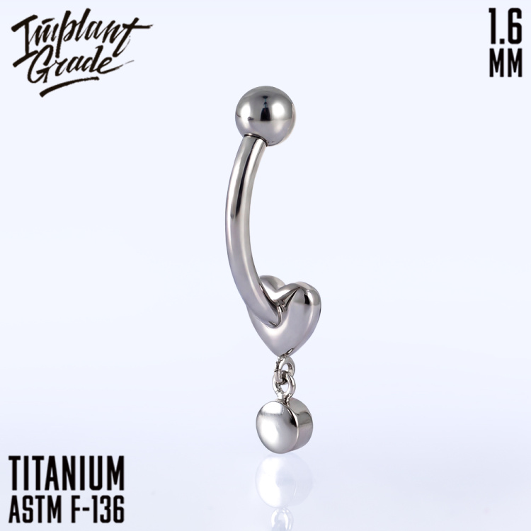 Банан Pendant Heart Implant Grade 1.6 мм титан