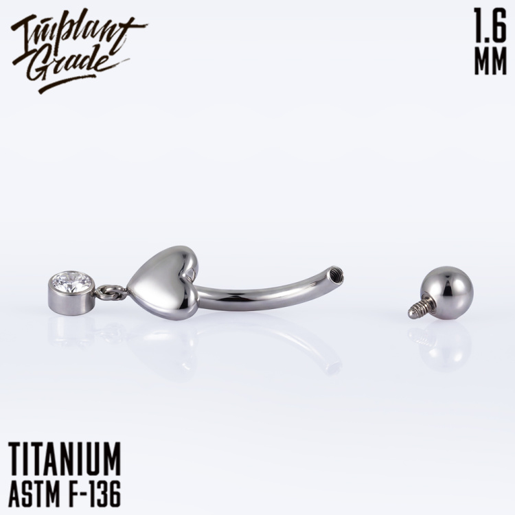 Банан Pendant Heart Implant Grade 1.6 мм титан