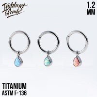 Кольцо-кликер Pendant Drop Opal Implant Grade 1.2 мм титан