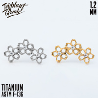 Накрутка Hollow 3 Flowers Implant Grade 1.2 мм титан