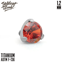 Накрутка Фианит Garnet Implant Grade 1.2 мм титан