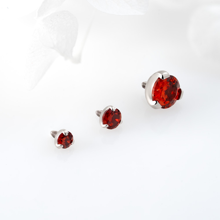 Накрутка Фианит Garnet Implant Grade 1.2 мм титан Накрутка Фианит Garnet Implant Grade 1.2 мм титан