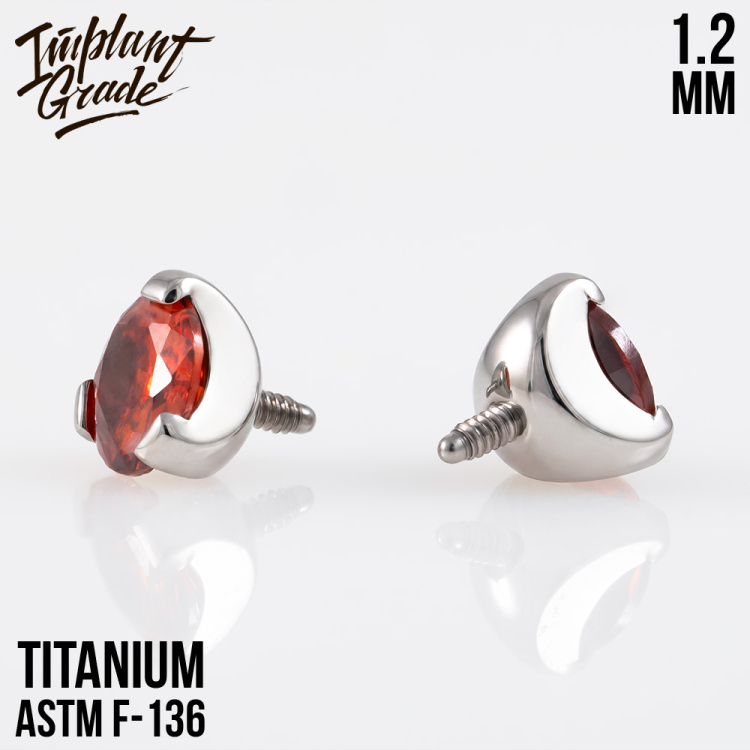 Накрутка Фианит Garnet Implant Grade 1.2 мм титан Накрутка Фианит Garnet Implant Grade 1.2 мм титан