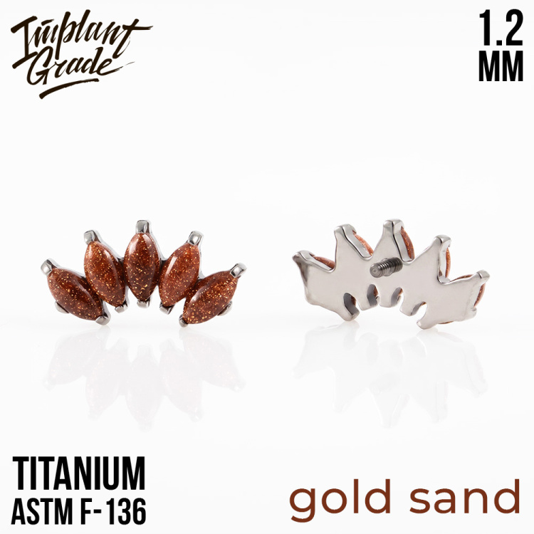 Накрутка Marquise 5K Natural Stone Implant Grade 1.2 мм титан