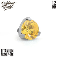 Накрутка Фианит Yellow Implant Grade 1.2 мм титан