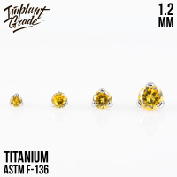 Накрутка Фианит Yellow Implant Grade 1.2 мм титан