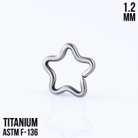 Кольцо Звезда 1.2 мм титан 
