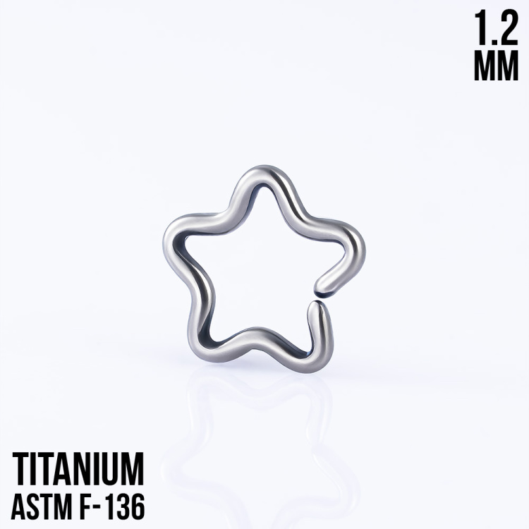 Кольцо Звезда 1.2 мм титан Кольцо Звезда 1.2 мм титан
