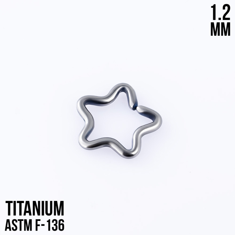 Кольцо Звезда 1.2 мм титан Кольцо Звезда 1.2 мм титан