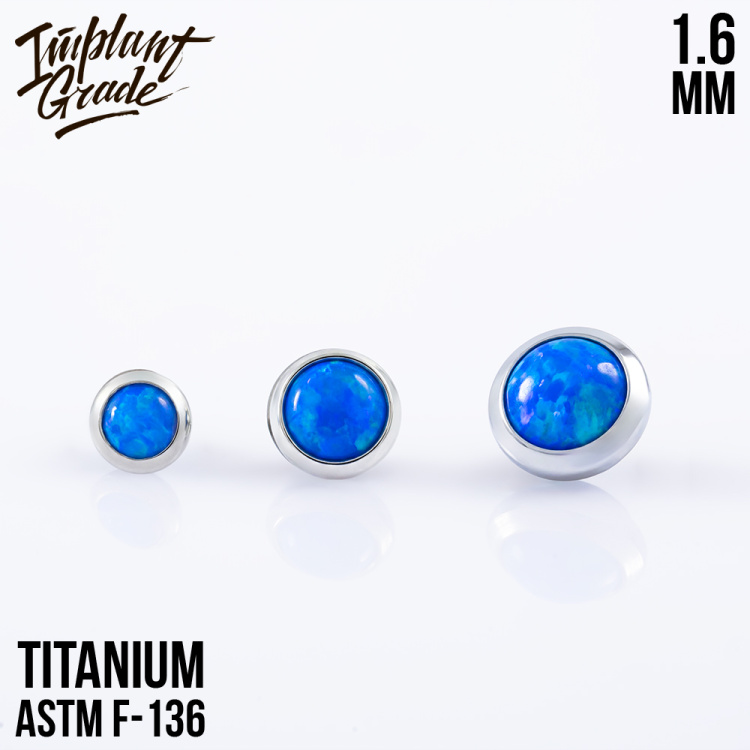 Накрутка с опалом 05L Implant Grade 1.6 мм титан 