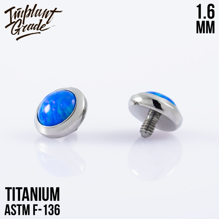 Накрутка с опалом 05L Implant Grade 1.6 мм титан 