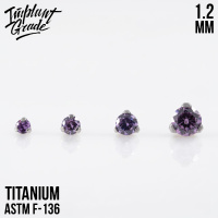 Накрутка Фианит Amethyst Implant Grade 1.2 мм титан
