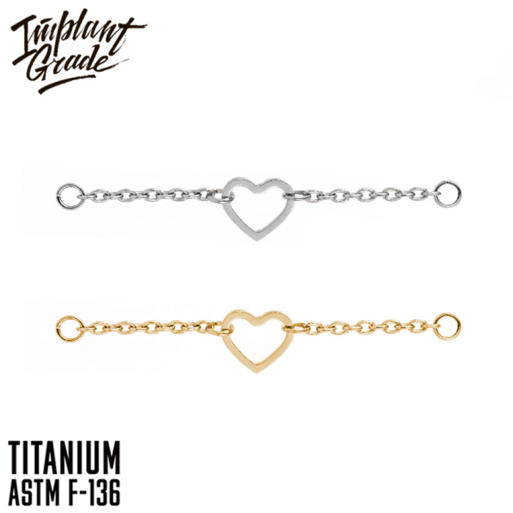 Подвеска Chain Heart Implant Grade титан