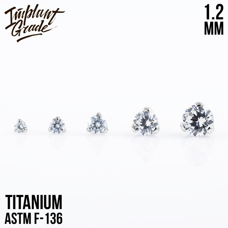 Накрутка Фианит Implant Grade 1.2 мм титан