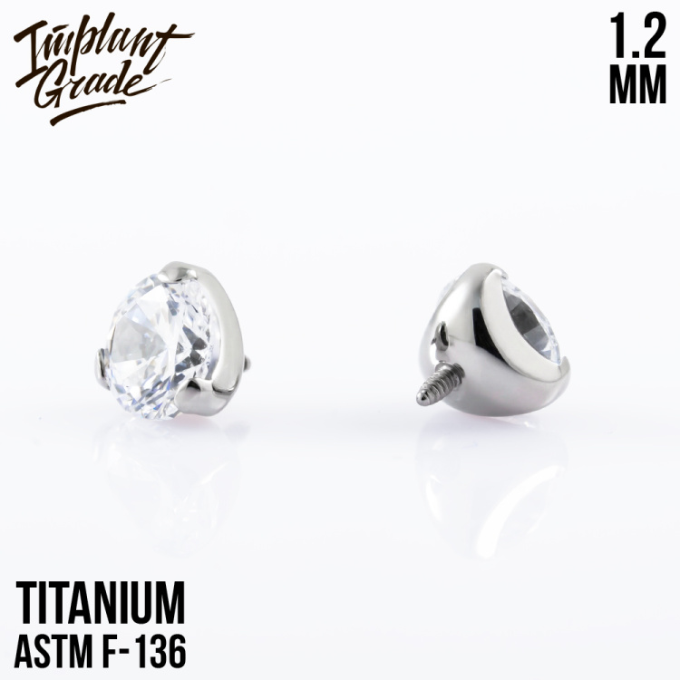 Накрутка Фианит Implant Grade 1.2 мм титан