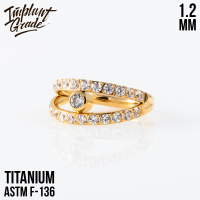 Кольцо-кликер Princess Gold Implant Grade 1.2 мм титан+PVD