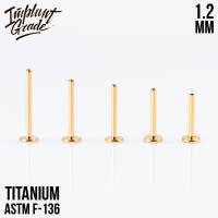 Ножка лабрета Gold Implant Grade 1.2 мм титан+PVD, основа 4 мм